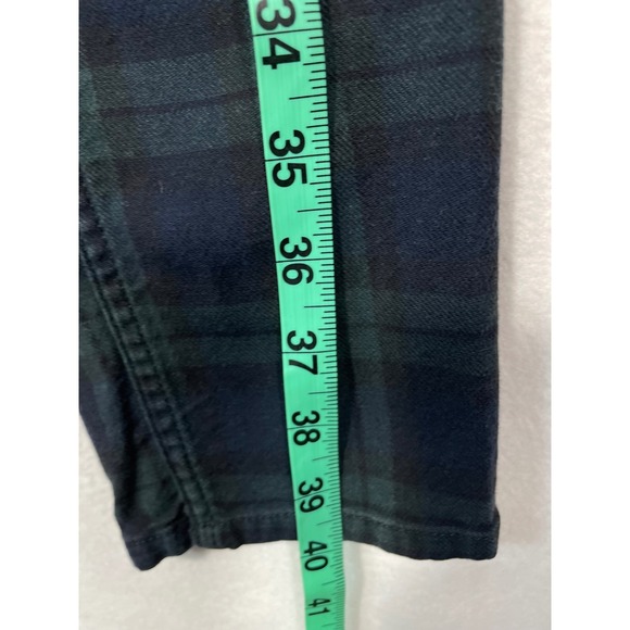 H&M Womens Jeans US 29 Skinny Fit Plaid Blue Green Casual Pants - Picture 3 of 13